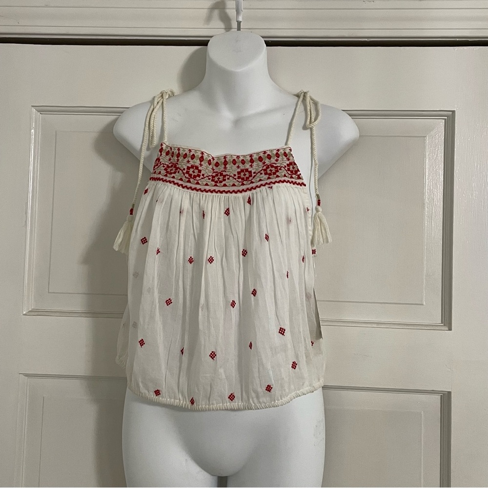 Free People Eternal‎ Love Embroidered Cami Ivory
